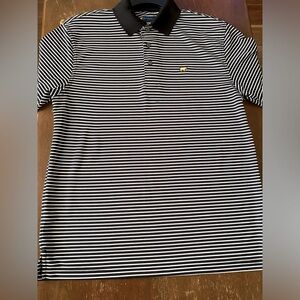 Black and White Lined Polo Shirt